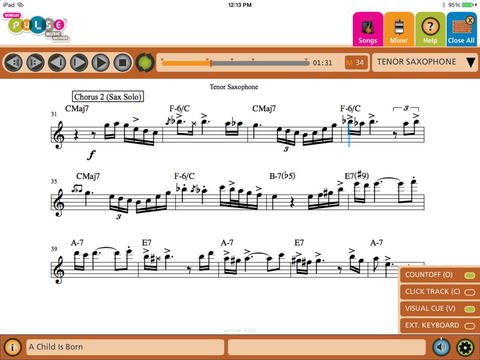 notation mixer screen showing settings panel